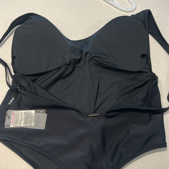 RELLECIGA Black High Cut Low Back One Piece Thong Swimsuit for Women - Picture 9 of 14